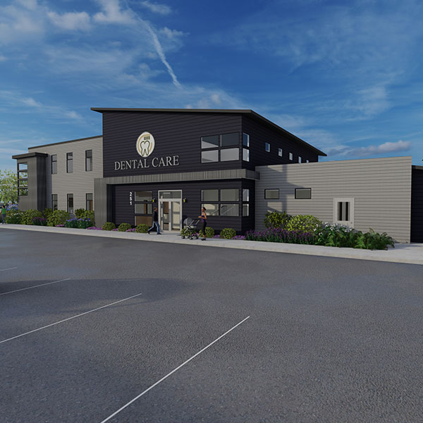 Computer rendering of new Hilde Family Dentistry building